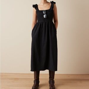 American eagle flutter sleeve smocked midi dress